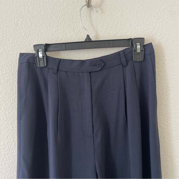 Doncaster High Waisted Wool Trousers/Slacks Navy Blue Size 10 - Picture 3 of 16
